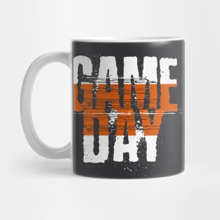 Orange Gameday // Grunge Vintage Football Game Day Burnt Mug